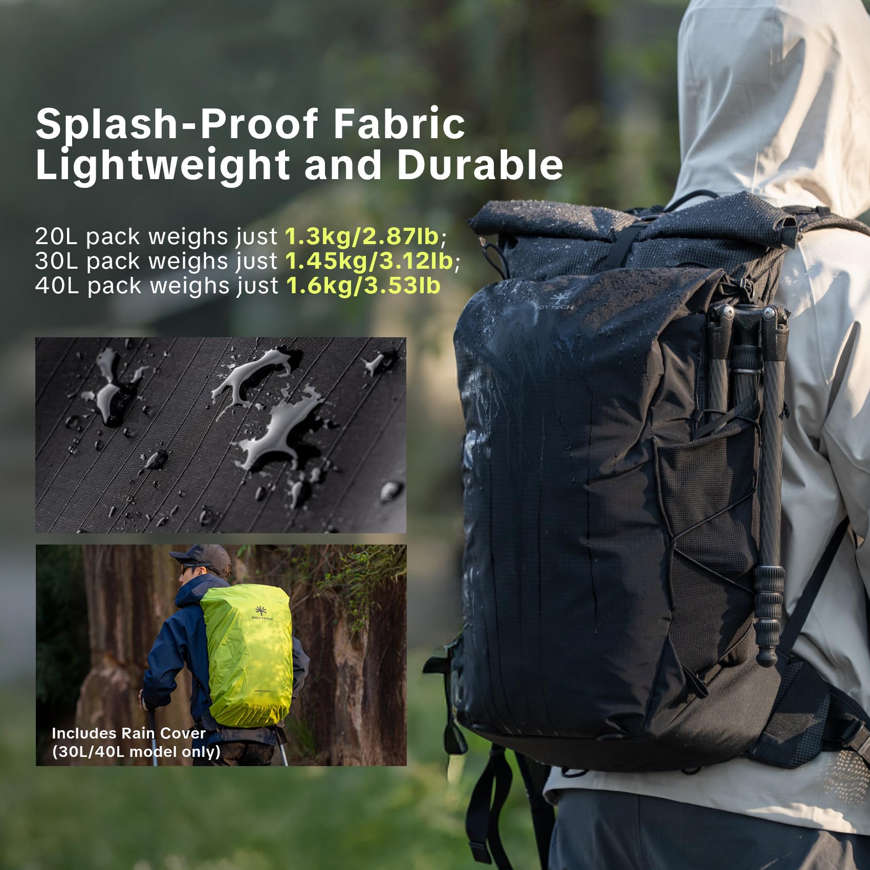 PGYTECH OnePro Ultralekki plecak na aparat zewnętrzny 40 l, czarny