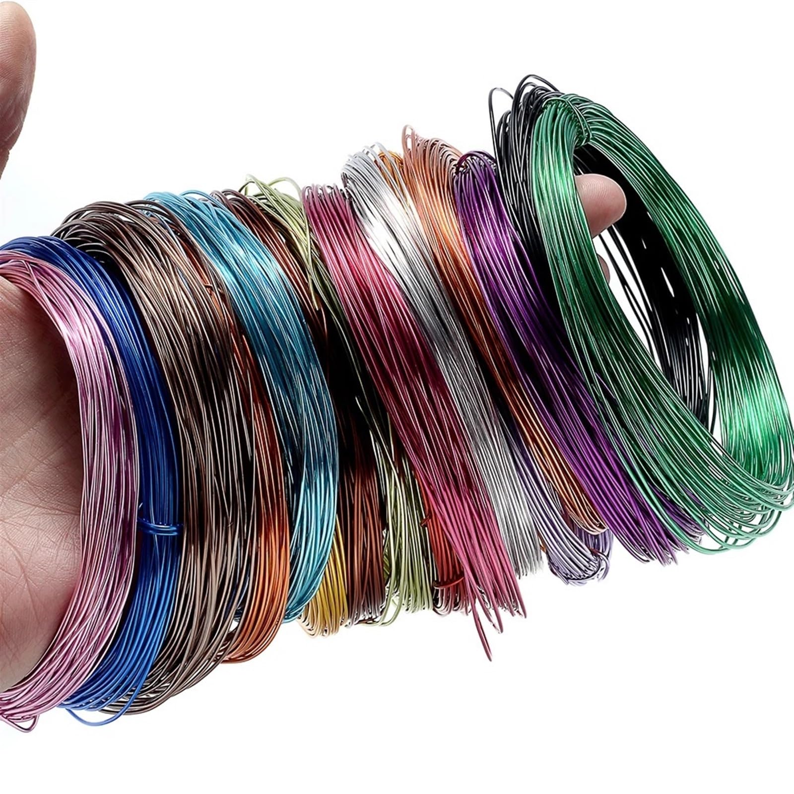 Filo di Alluminio per l'artigianato, 10 Metri/Rotolo 0,6 mm- 1,2 mm Filo di Alluminio colorato Processo di Tessitura Fai da Te(16,0.6mm)
