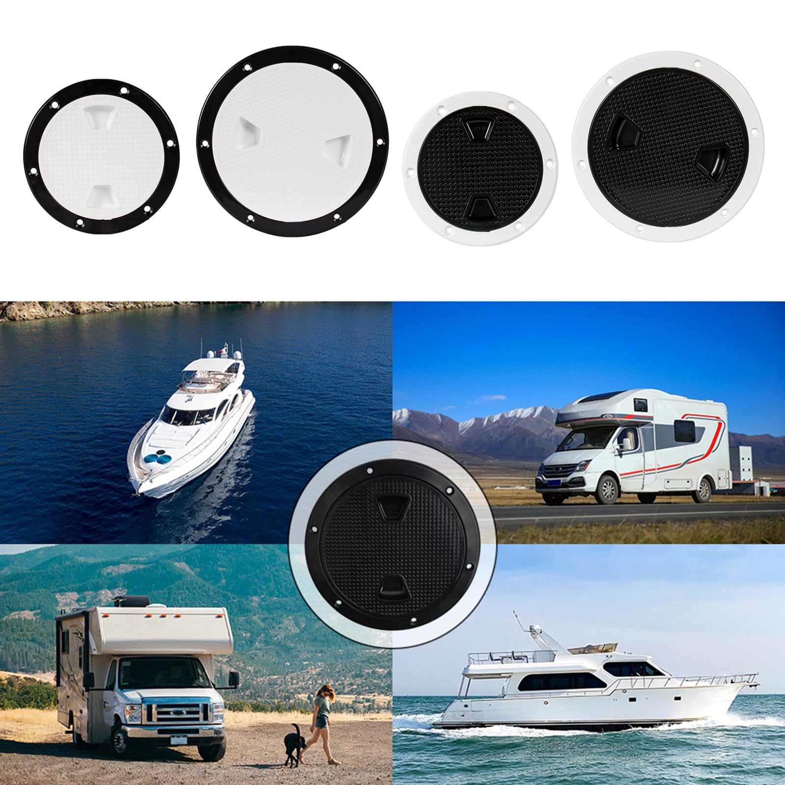 GRABAGECAN Weather Round Deck Plate Inspection Lid Suitable for Watercrafts Marine Boats 4inch 6inch