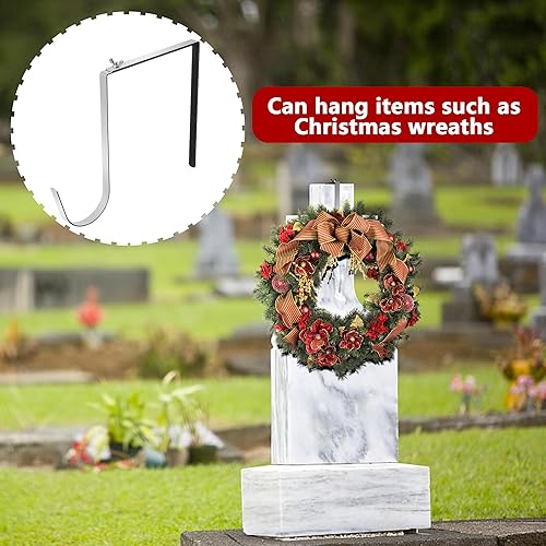 Miniatura 6 de Colgador de Corona de Lápida de Navidad- Se Ajusta 6"-11" Soporte Ajustable para Corona de Lápida de Cementerio- Soporte de Corona de Lápida