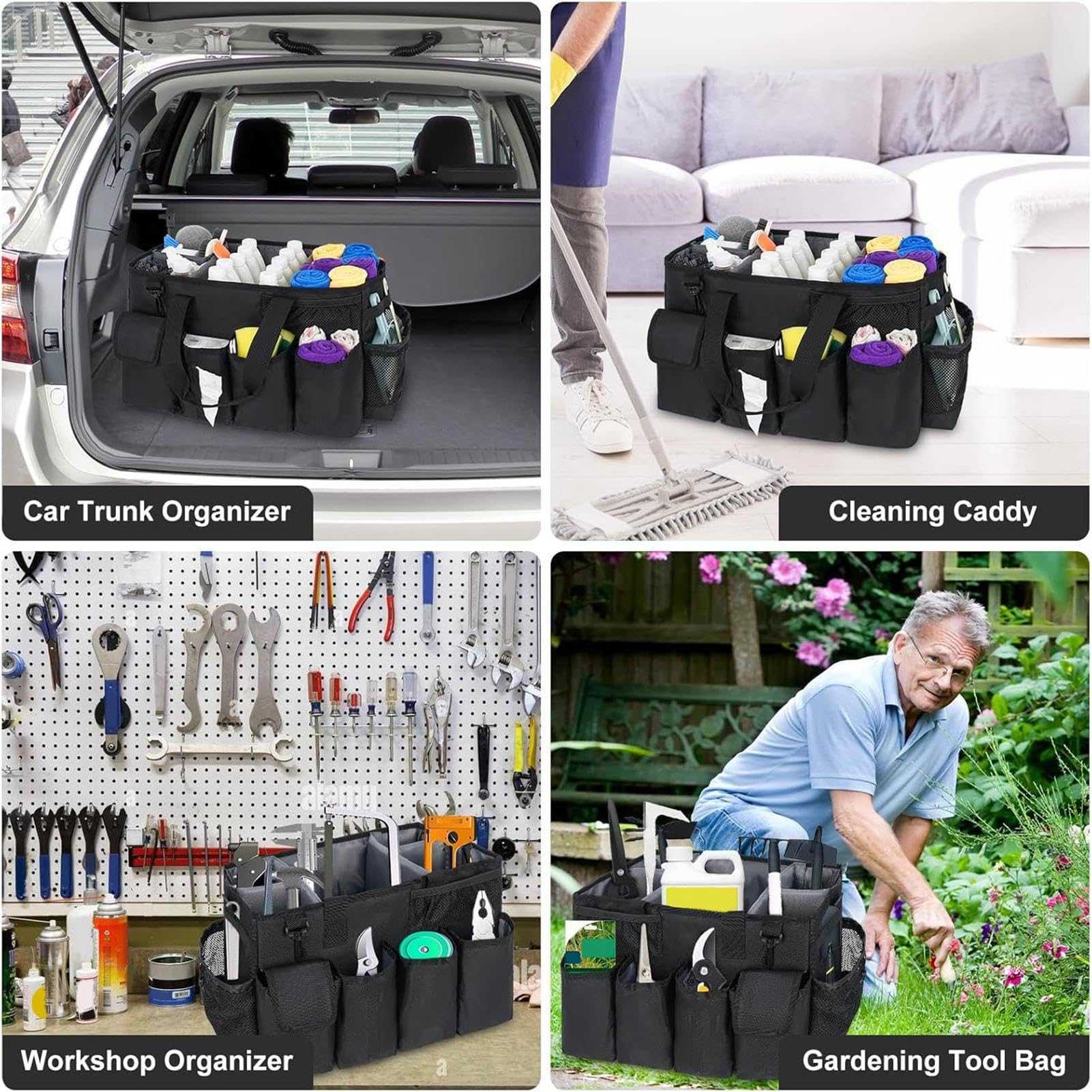 Borsa Portaoggetti per la Pulizia Borsa Portatile Con Grande Capacità E | Organizzatore per Attrezzi da Giardinaggio per Donna Cucina Bagno Viaggio Auto e Casa