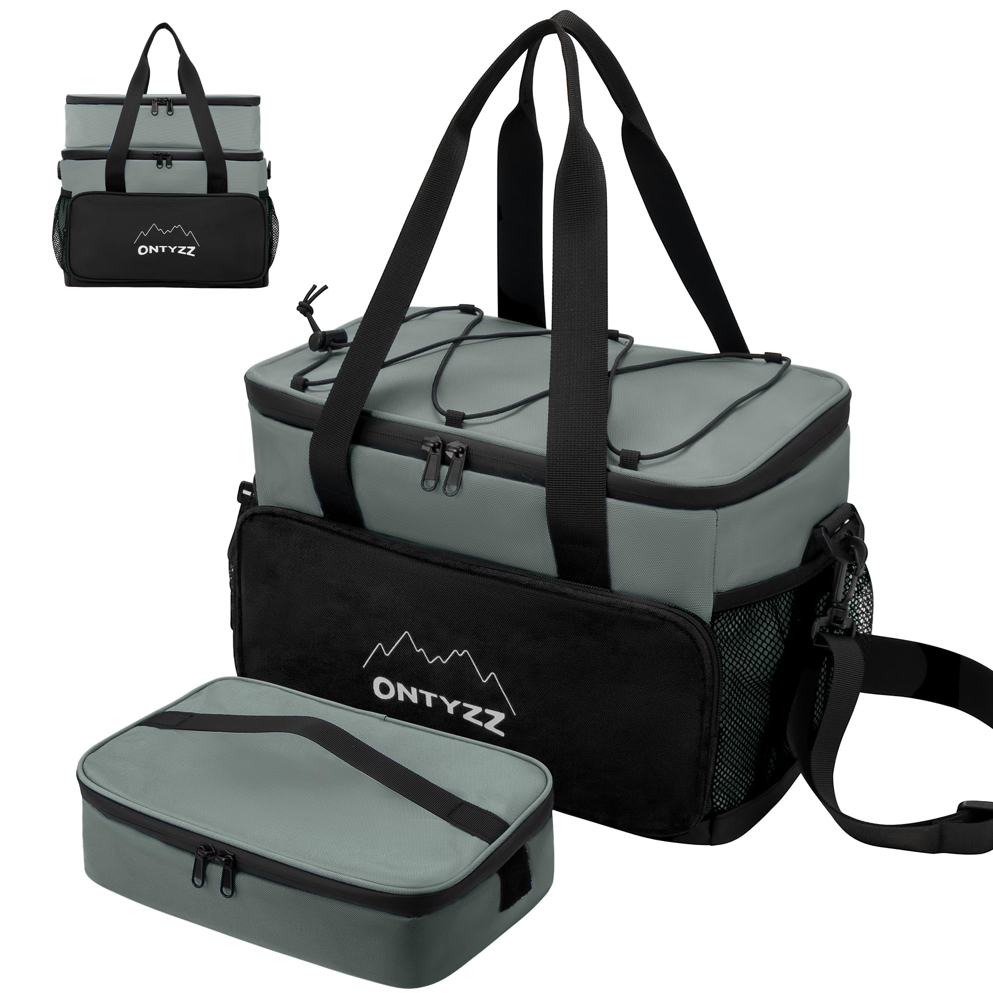 ONTYZZ Cooler Bag Suit 16L+5L Soft Cooler Bag Large Lunch Cooler for Picnic, Beach, Work, Road Trip, Grey