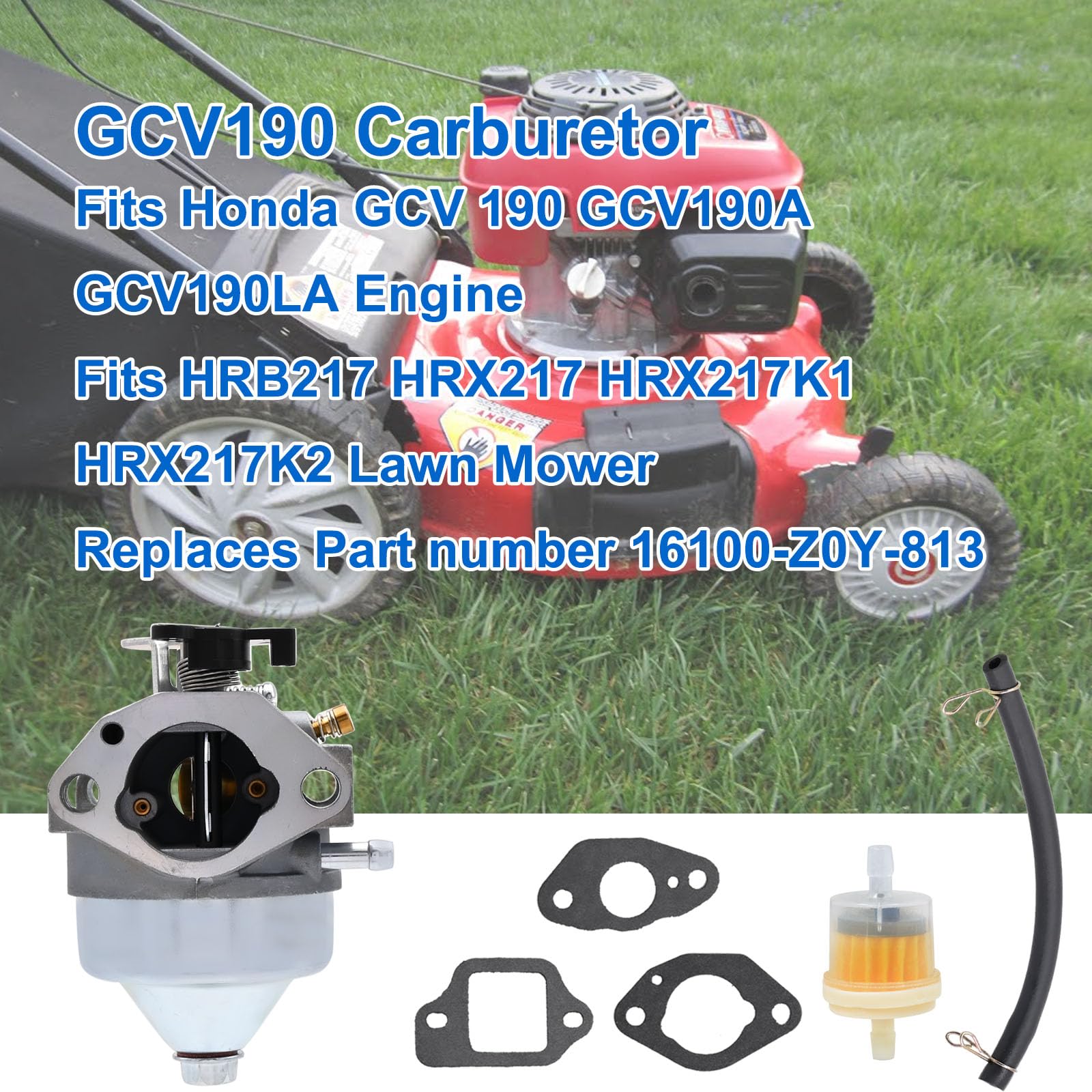 Kit Carburateur Tondeuse Efficient Pour Honda GC190 GCV190A Série HRX217 - Foto 6