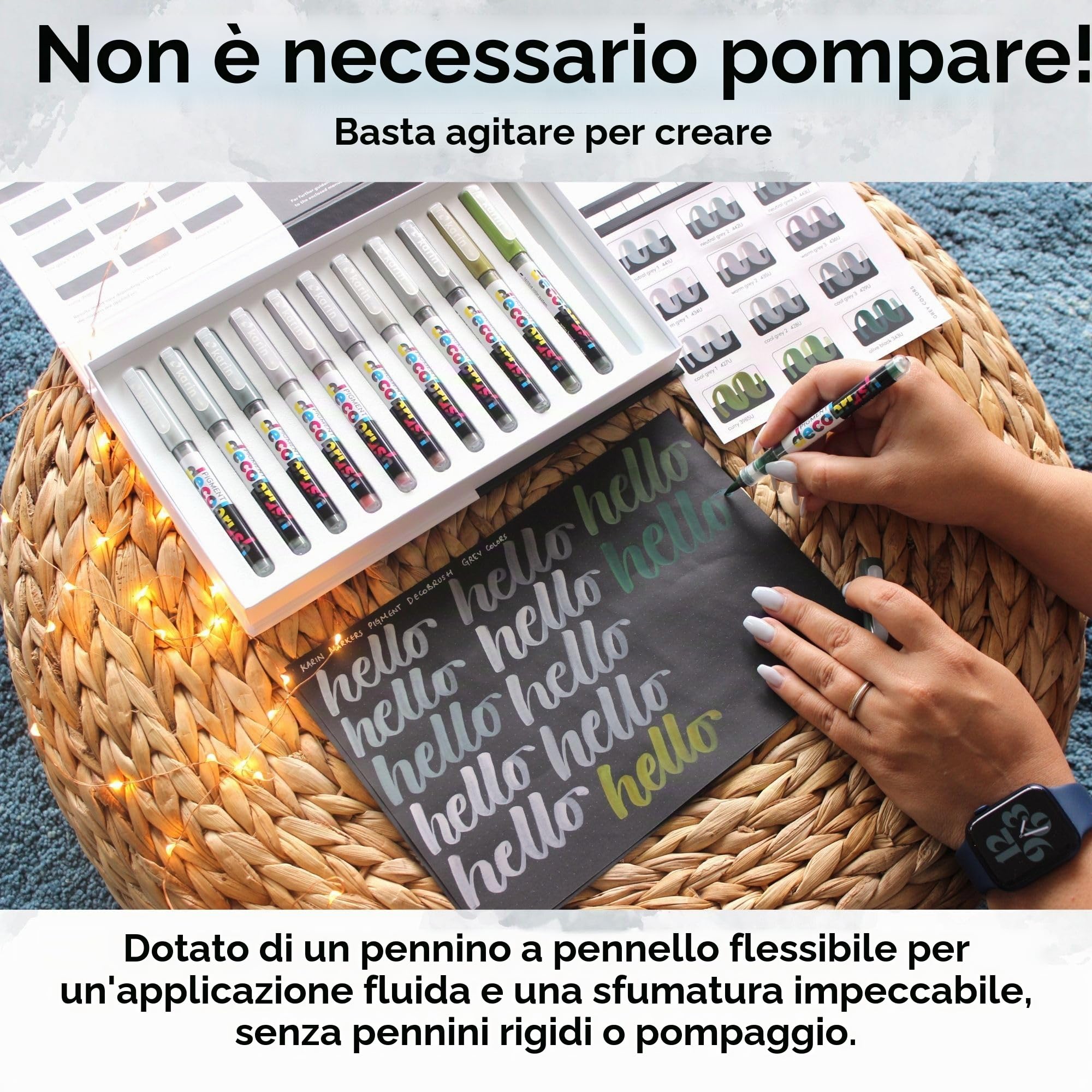 Karin DECObrush MASTER Set di 84 pezzi (colori collections: Basic, Passion, Violet-Blue, Nature, Nude, Grey, Pastel), KAR29C10