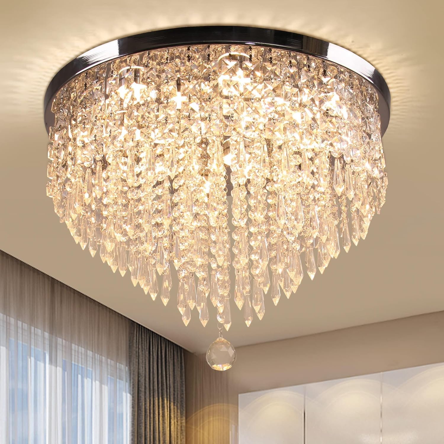 INTERIOR HANDICRAFT LED Ceiling Light Crystal Chandelier Jhoomer Lighting