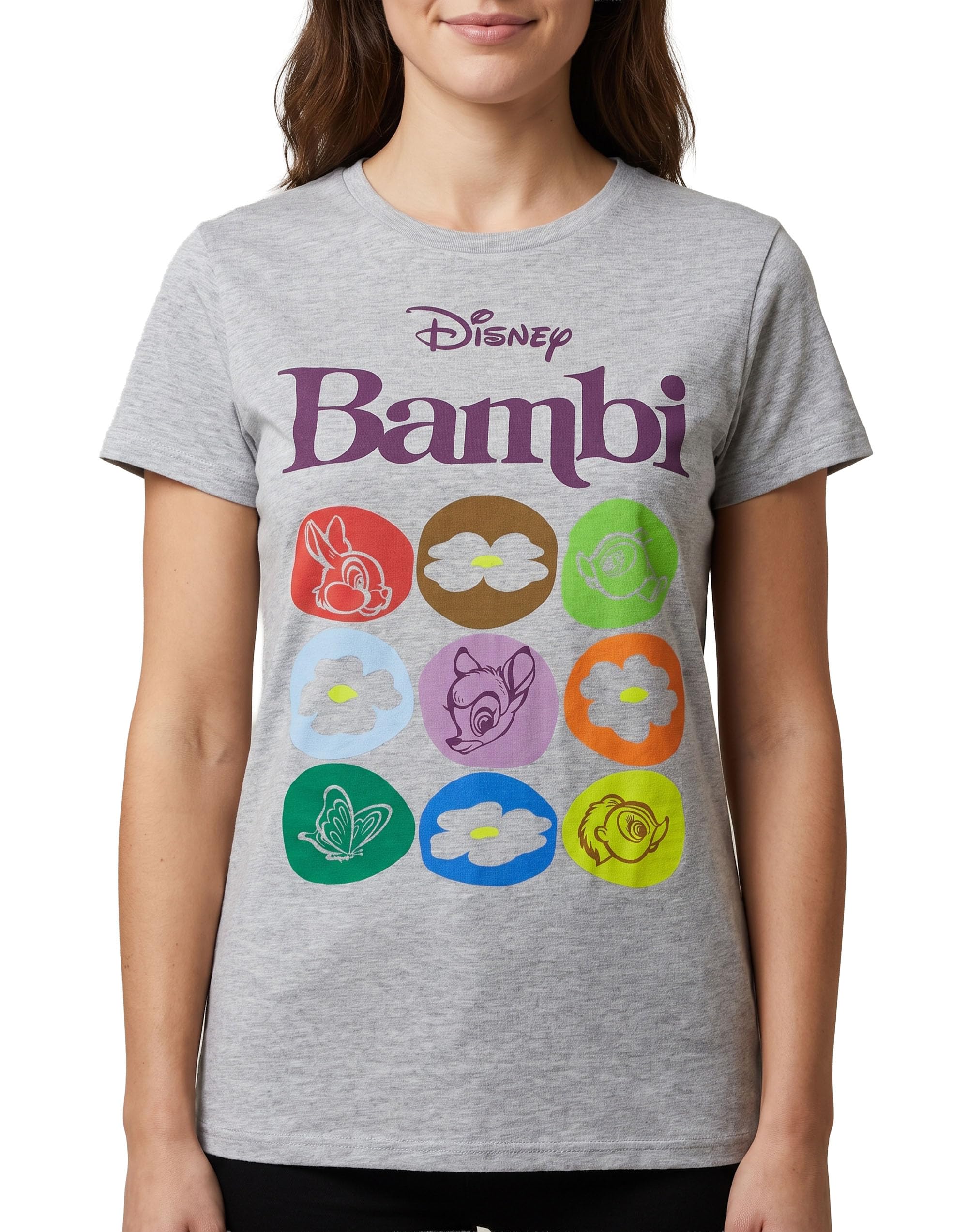 B&Q -  Disney Bambi Womens Grey Short Sleeved T-Shirt (Xx-Large)