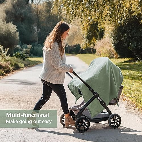 Miniatura 7 de Paquete de 2 fundas de muselina para lactancia materna, suave y transpirable, 100% algodón