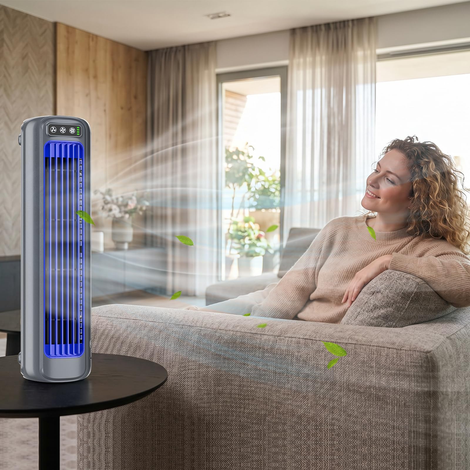 3-Gang Kleine Tragbare Klimaanlage, Wandmontierte Klimaanlagen, USB Aufladbare Mini-Klimaanlage, Bohrfreie Wandmontierte Elektroventilator, LuftküHlventilator FüR Schlafzimmer BüRo Schreibtisch