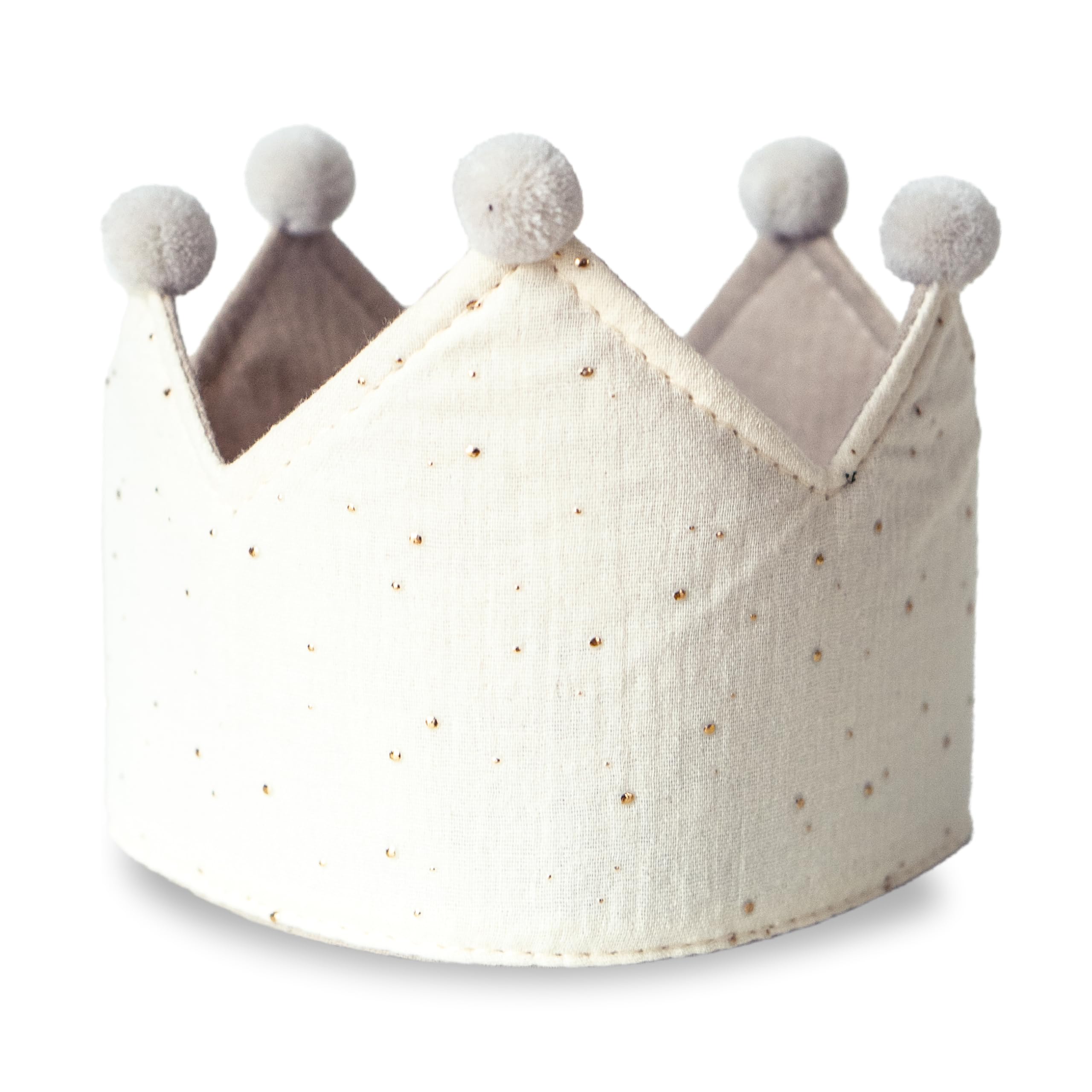 Paper Dragon Muslin Crown Printed Beige - Set 04, Biege, Adjustable (40cm L x 11cm H)