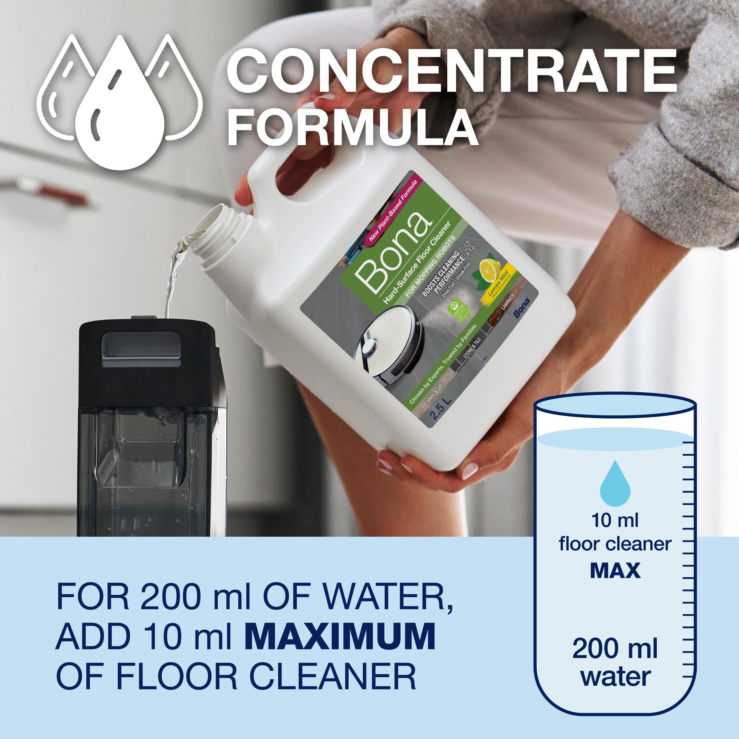 Bona Hard-Surface Floor Cleaner for Mopping Robots 2,5 l