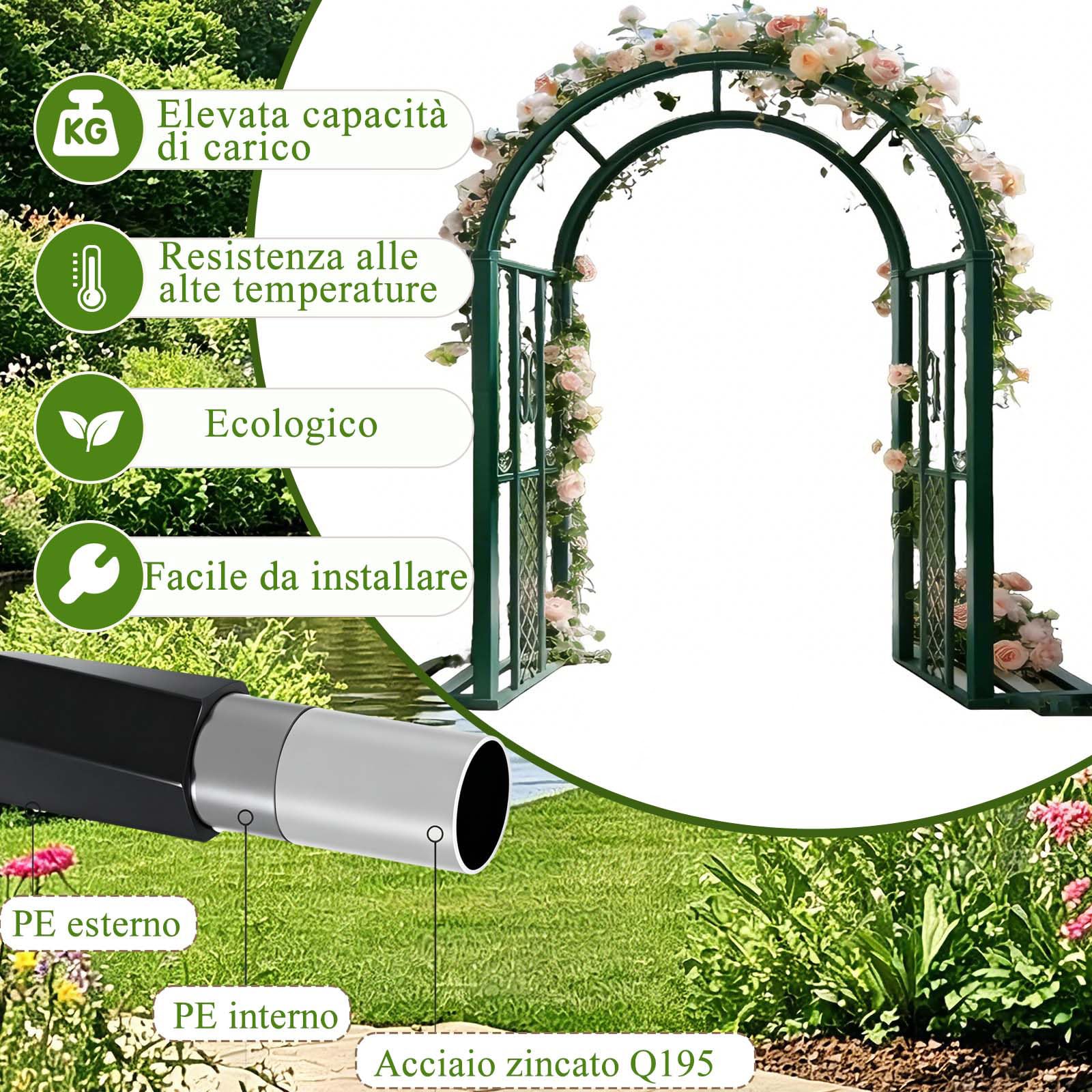 Arco Da Giardino In Metallo, Arco Per Rose, Rampicanti,Sostegno Per Piante Rampicanti,Archetto Per Matrimoni E Feste,Resistente Agli Agenti Atmosferici, In Acciaio Verniciato A Polvere
