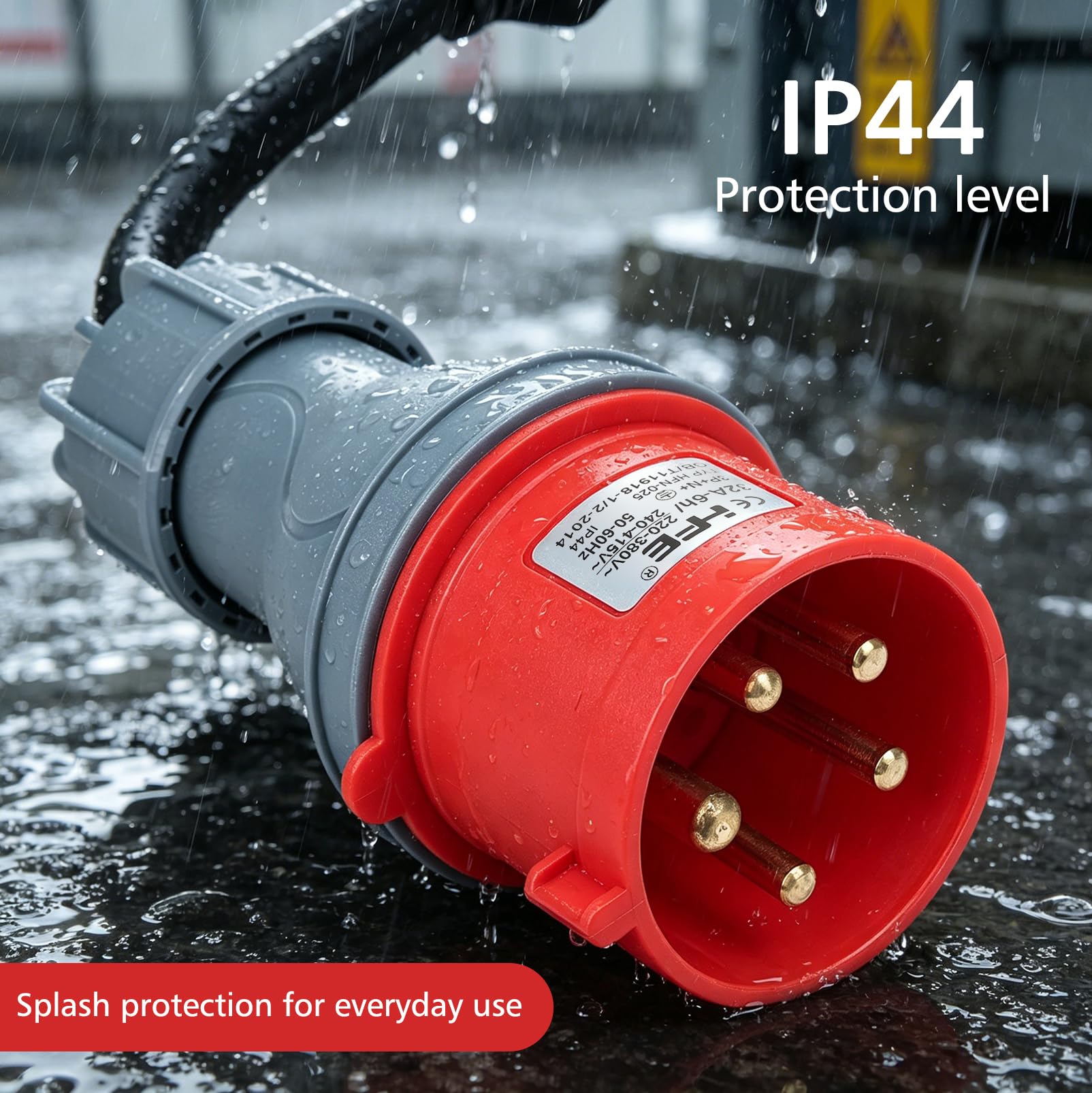 Adaptador CEE compatible con el adaptador Tesla de 5 pines y 32 A, juego de adaptadores CEE de 5 pines para cargadores de pared/VE móviles, cable de extensión C-EE, IP44 para uso en exteriores (5 pine