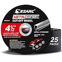 Vista 10 de EZARC Paquete de 25 ruedas de corte, rueda de corte de 3 x 1/16 x 3/8 pulgadas, disco de corte de metal y acero inoxidable para amoladora
