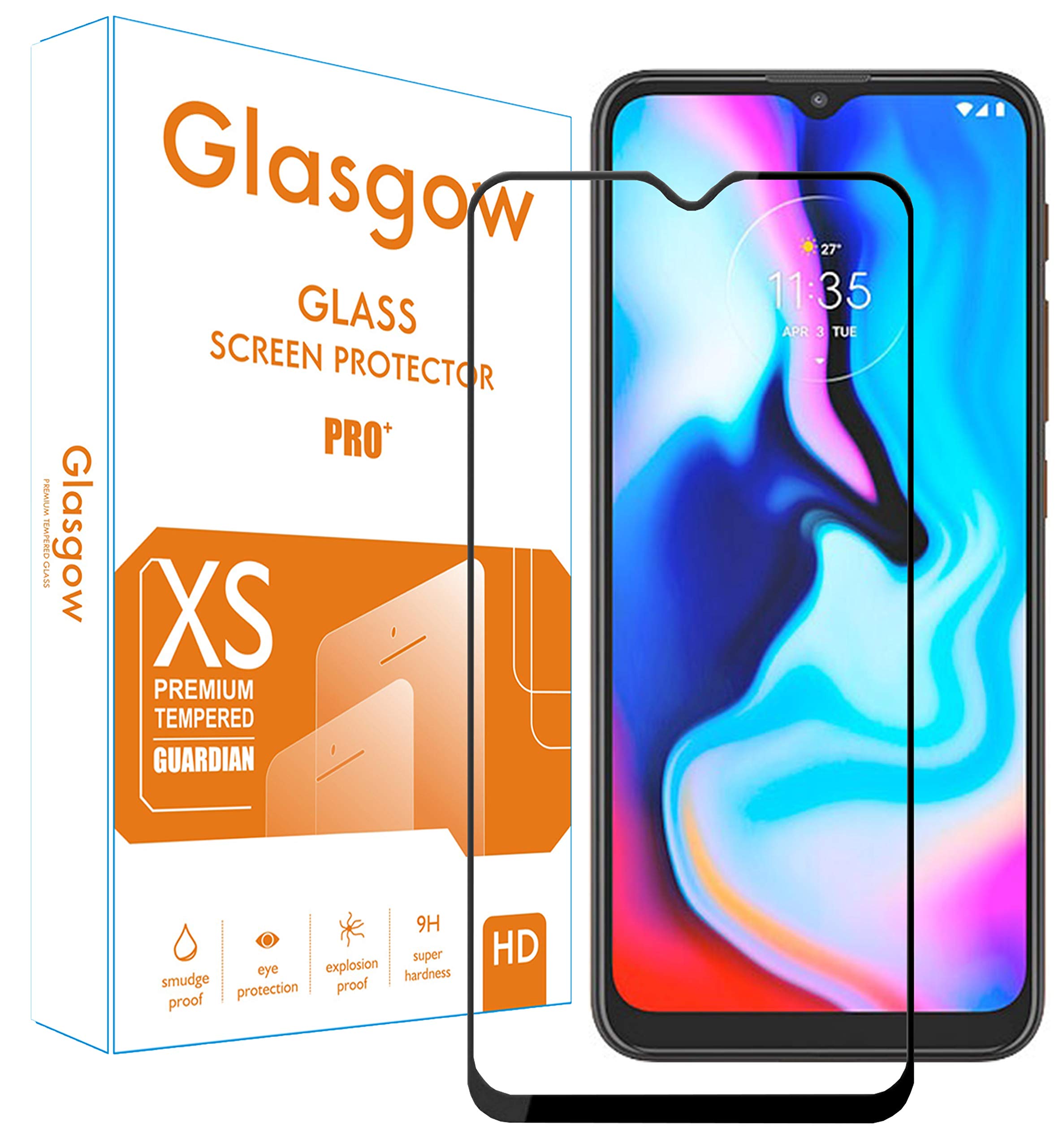 Glasgow Screen Protector for Motorola Moto G9 [Tempered Glass Guard with Edge to Edge Protection] [Gorilla] [Full Coverage] Easy Installation [Anti FingerPrint] - Black (B08K35534B) Amazon Price History, Amazon Price Tracker
