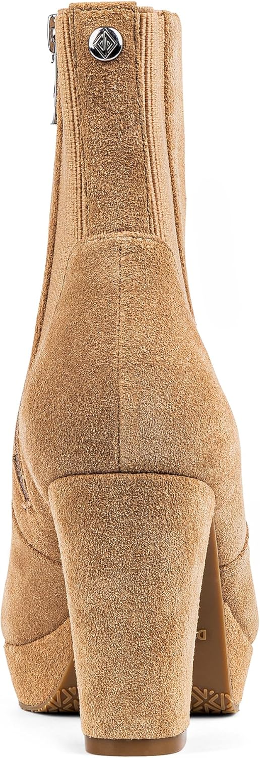 Donald Pliner Women’s LABELL Heeled Ankle Booties - 2” Stacked Block Heel with Platform, Zip Closure Ankle Boots, Fashion Women’s Boot