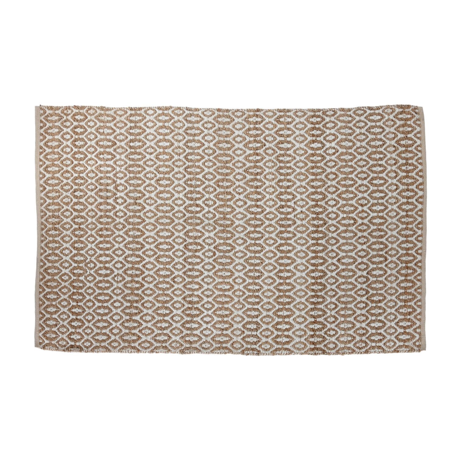 Tapis de jute et polyester 160x230 haut de gamme tissage 2200 GSM