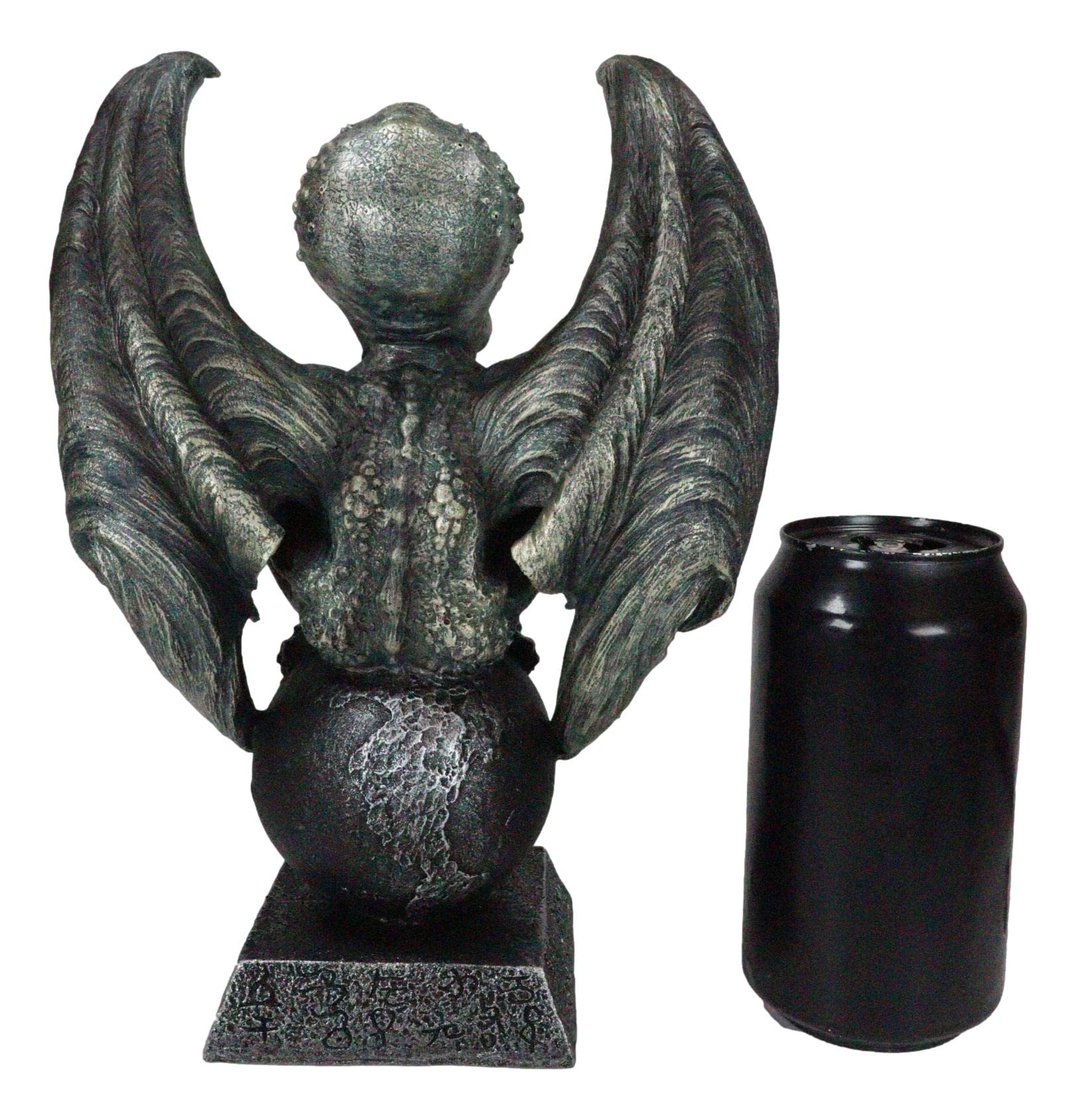 Ebros Gift High Priest Great Old Ones The Call of Cthulhu Sitting On Earth Globe Orb Figurine 9.5" H Fantasy Mythology Kraken Sea Monster Octopus Sculpture The Ancient One Nautical Marine Decor