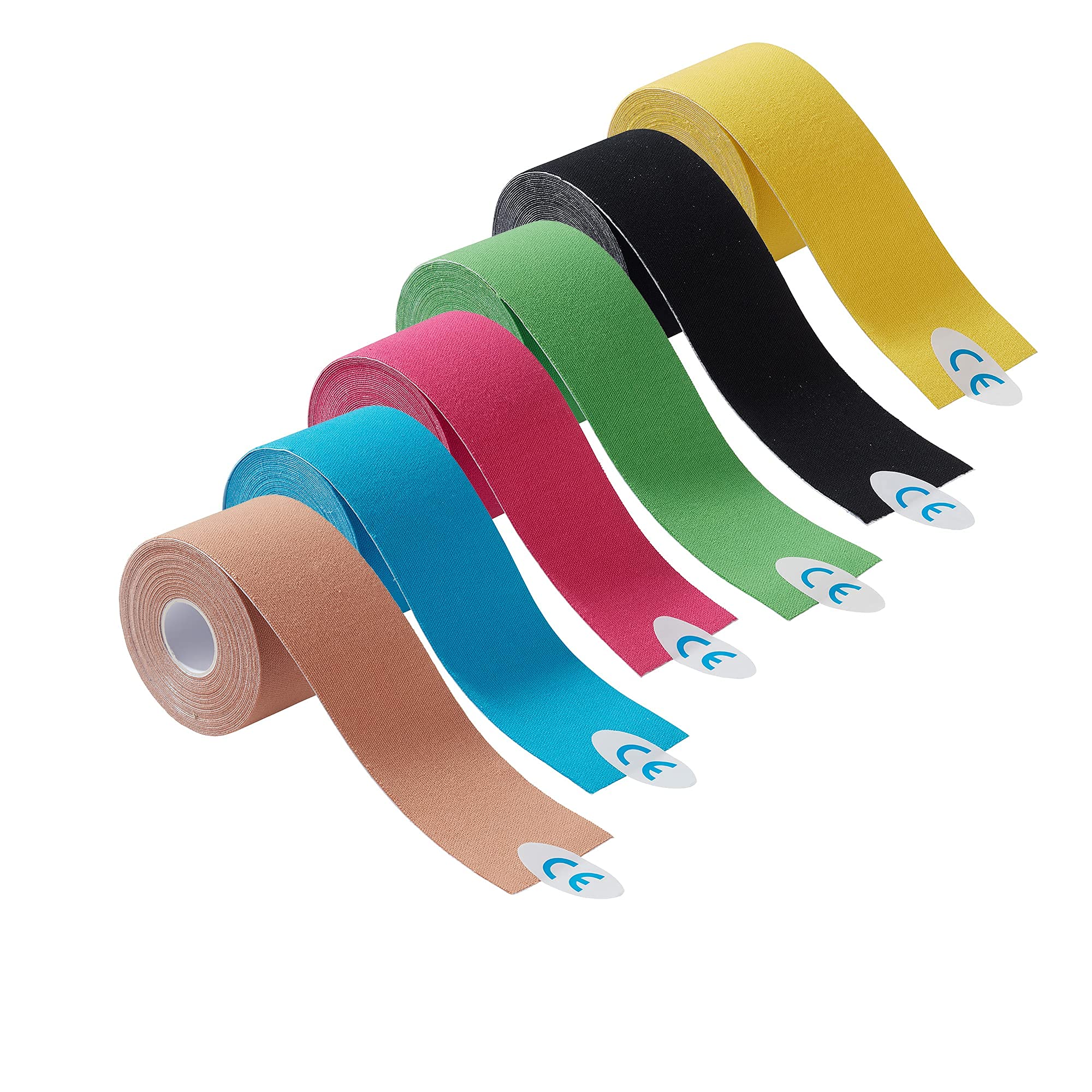 Medicalcorner24 Kinesiologie Tape, Power-Tape, in 6 versch. Farben, 12 Rollen, 5 m x 5 cm