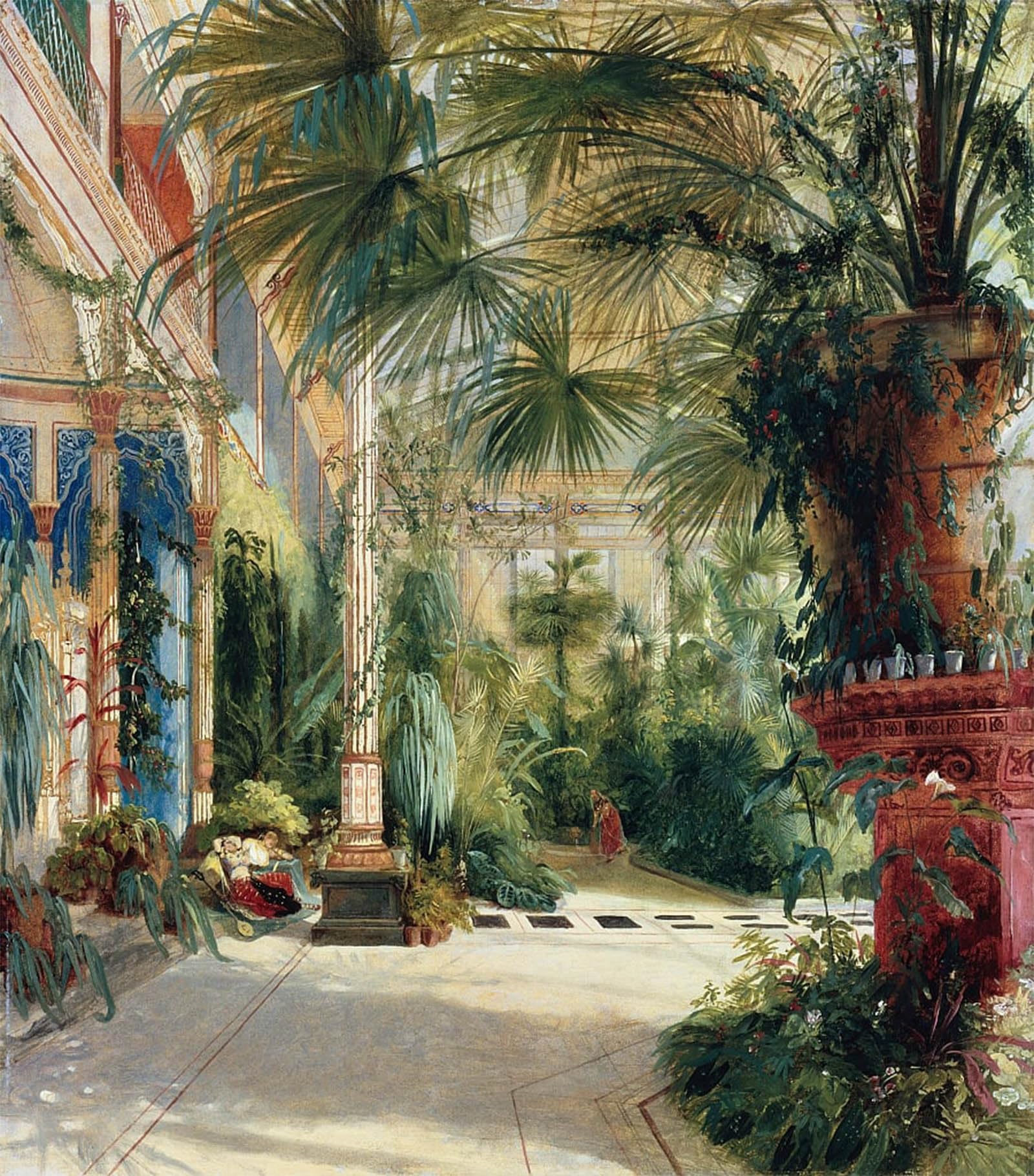 RZHRHJES Famous Painting Poster Art Canvas Print Retro Picture the Interior of the House by Carl Blechen Poster Wall Art for Office Decor 60x90cm