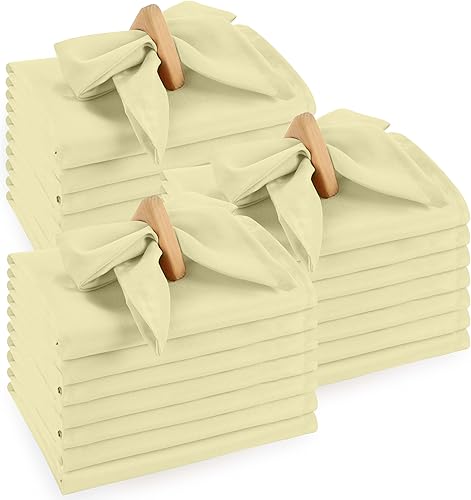 Vista 42 de Utopia Home Paquete de 24 servilletas de tela de 17 x 17 pulgadas, bordes con dobladillo 100% poliéster, lavables y reutilizables, ideales