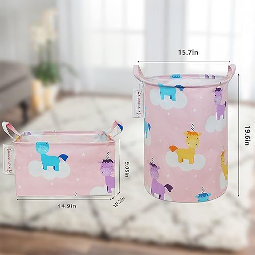 Miniatura 2 de QUEENLALA Cesta de almacenamiento grande, cesta de lavandería, baño, decoración del hogar, cesta de almacenamiento redonda plegable, para niños y