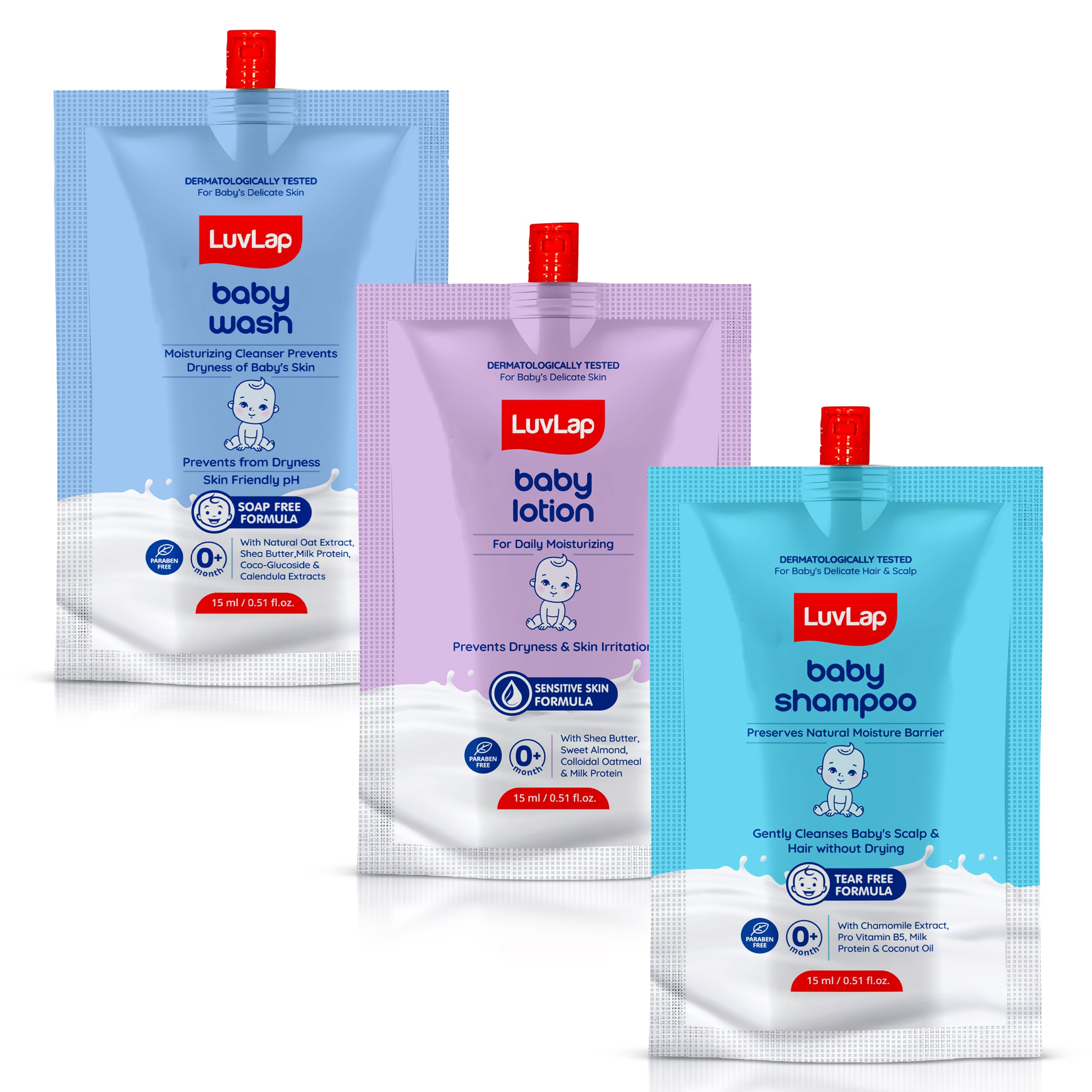 LuvLap Baby Wash, Baby Shampoo, Baby Lotion -45ml, Sample Pack, Dermatologically Tested-image-41