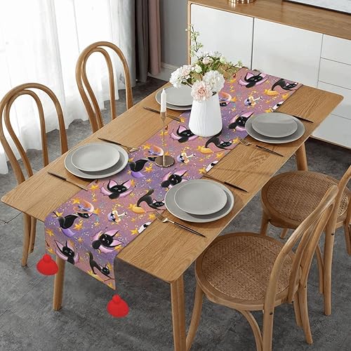 Vista 15 de Christmas Table Runner 60 Inches Long Fall Table Runner for Dining Table Christmas Decorations Coffe Table Runner with Tassels Kitchen & Table