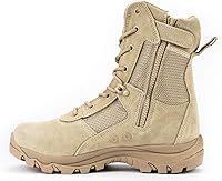 Vista 3 de RYNO GEAR CoolMax - Botas militares y tácticas para hombre, botas tácticas de combate militar, de cuero duradero, para trabajo, al aire libre