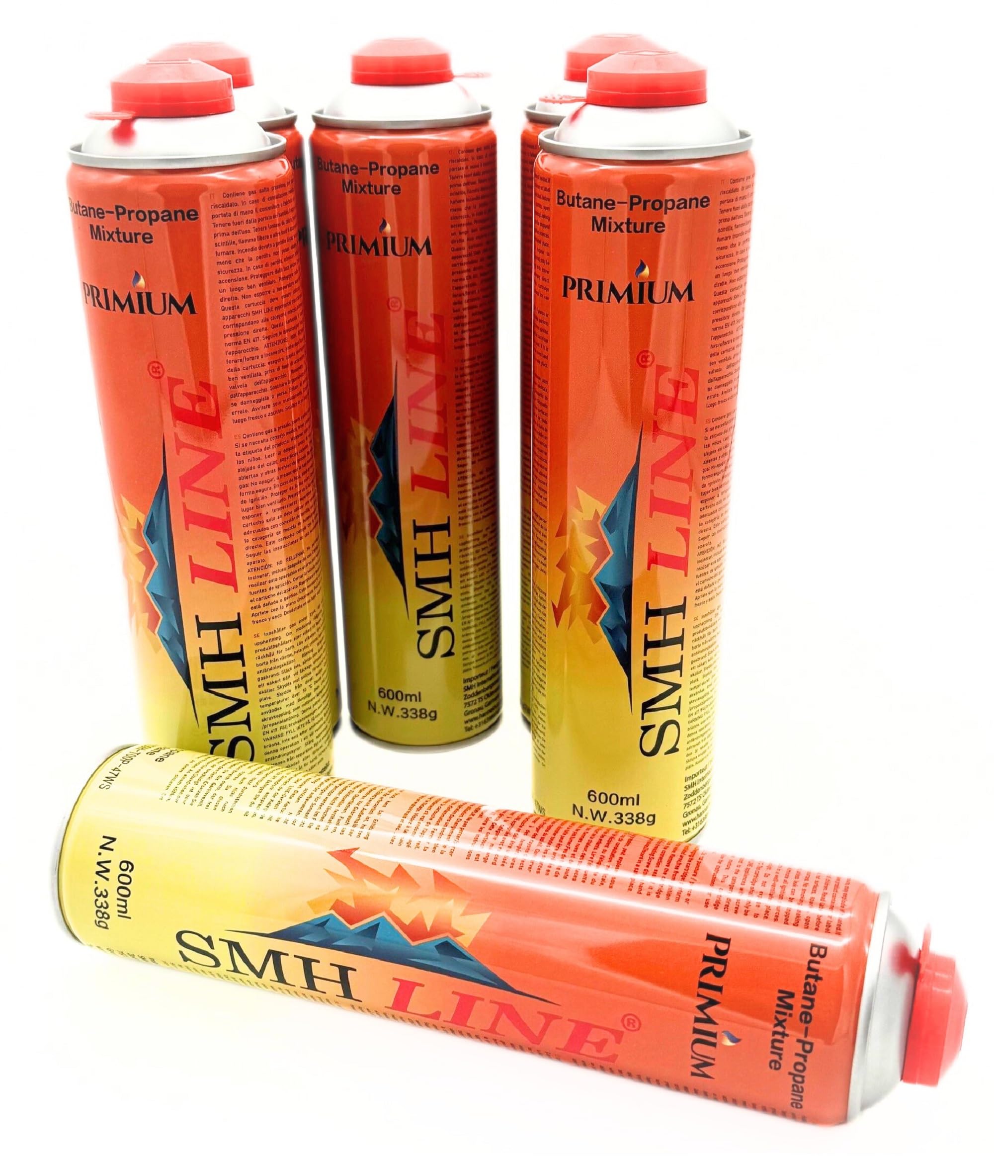 4x 600ml ELICO Universal Gaskartusche f. Camping Gaskocher Unkrautbrenner Gasbrenner Propan Butan 7/16" Eurogewinde