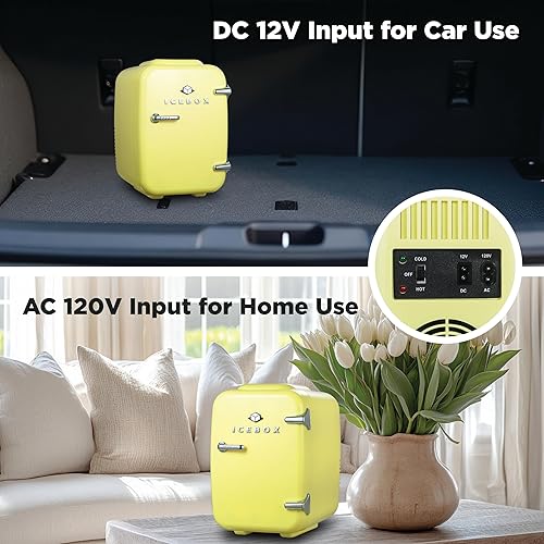 Miniatura 5 de ICEBOX IBMF4SUN - Mini refrigerador para dormitorio, refrigerador para el cuidado de la piel, enfriador portátil y calentador para maquillaje, para