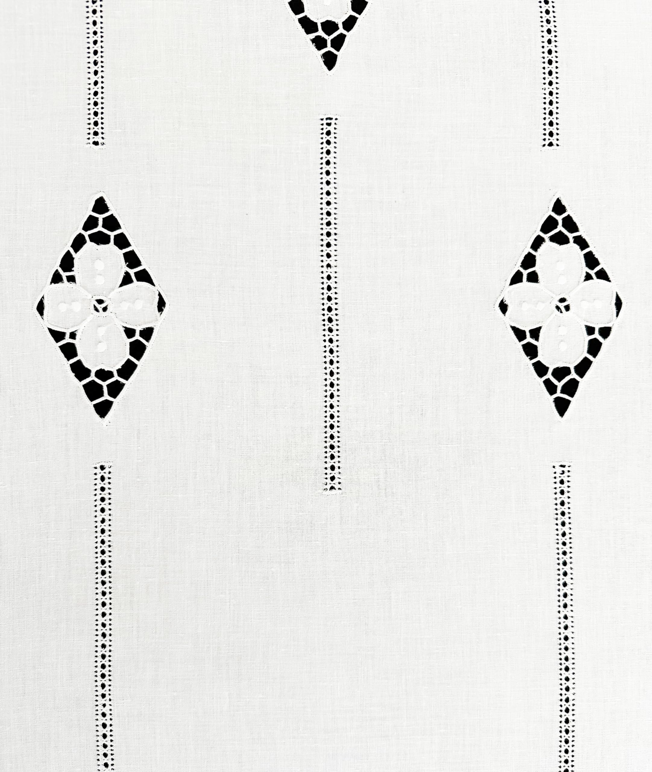 Zenoni & Colombi Paire de rideaux brodés à la main Scilla fabriqués en Italie, mélange lin, différentes tailles (60 x 180)