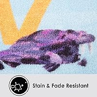 Vista 7 de Eric Carle Elementary Blue Alphabet Kids Machine Washable Area Rug Blue/Orange, 35"x51