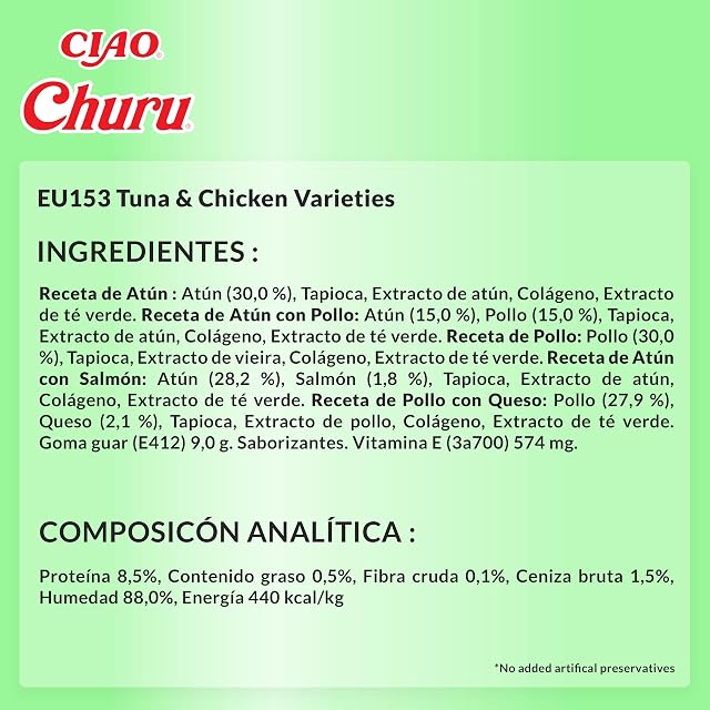 Foto 6 de 6 de INABA Churu Snack para Gatos, Cubo Multipack Atún y Pollo, 50 x 14g