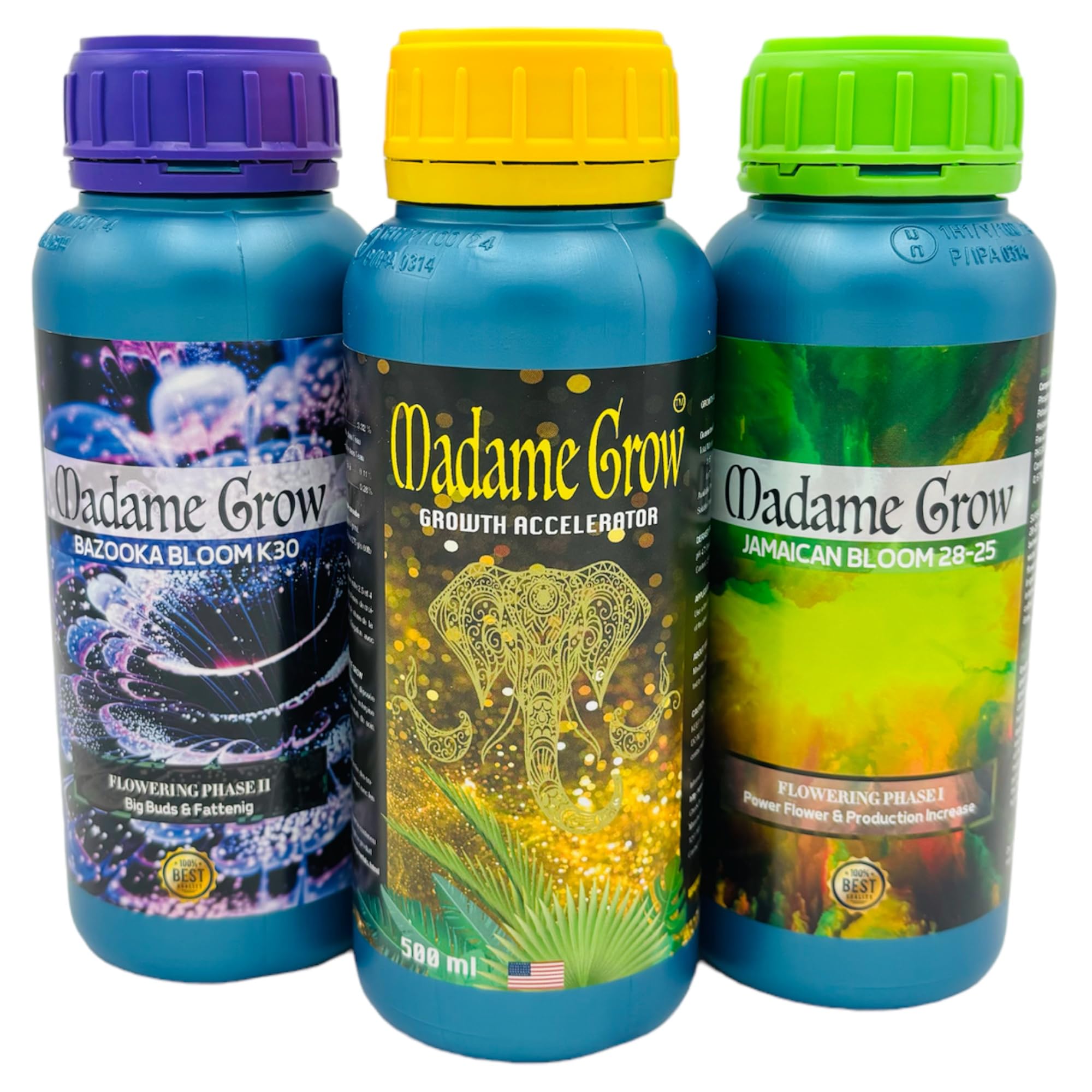 MADAME GROW - Nawóz organiczny - Nawóz kwitnienia - Zestaw Power - 3PACK - 3x500ml
