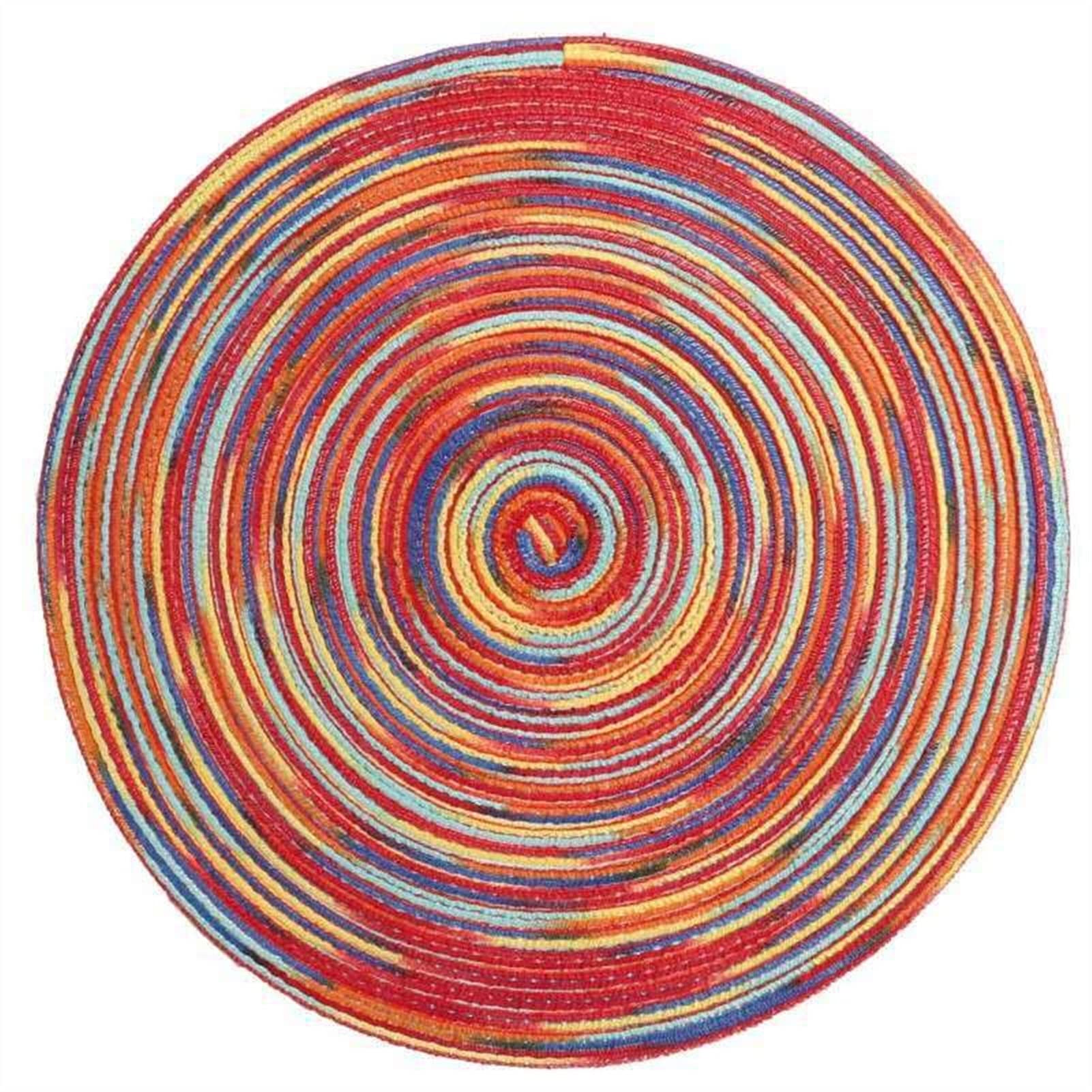 Napperon rond en coton au tressage artisanal haut de gamme pour l'art de la table