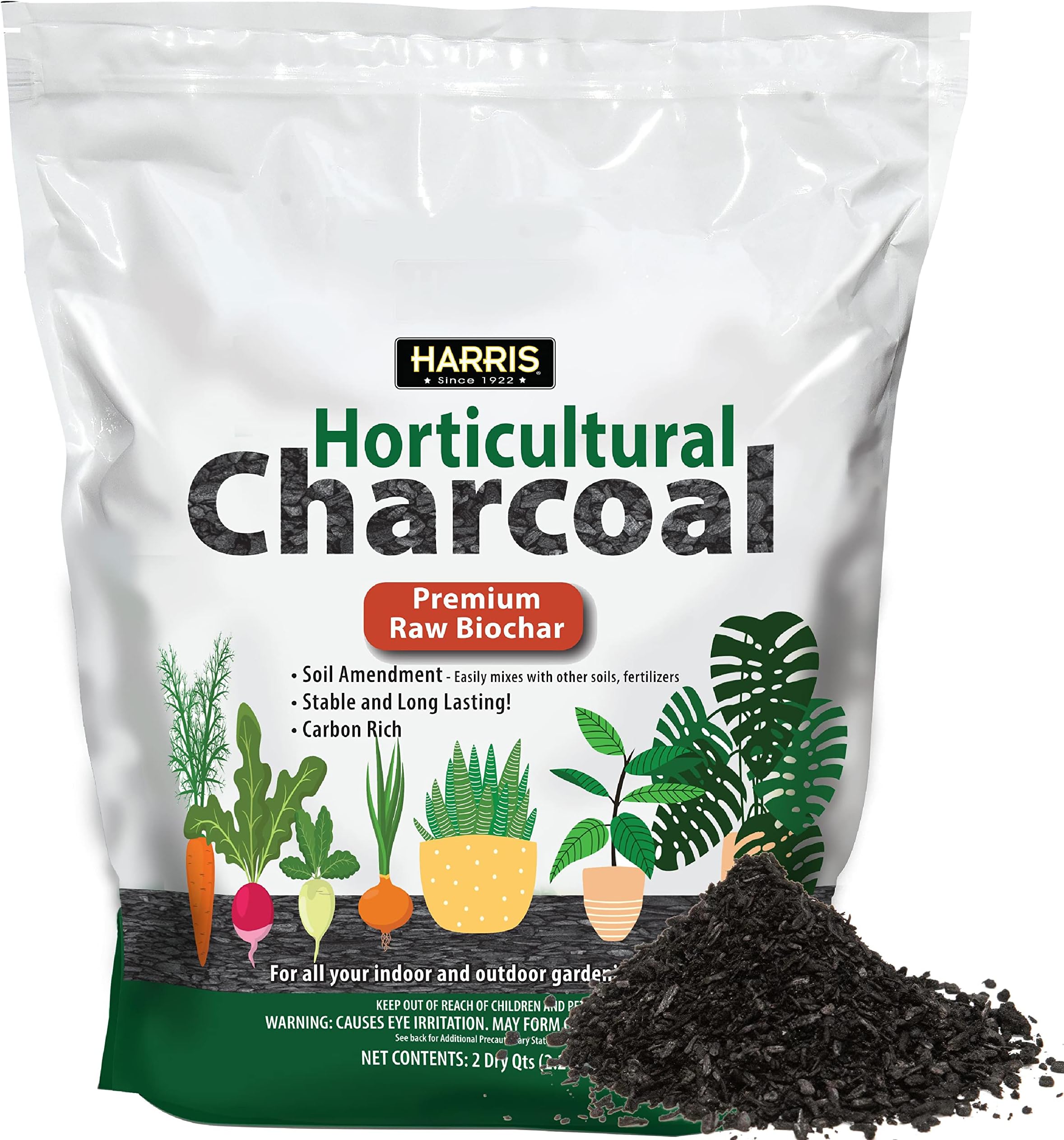Horticultural Charcoal, Premium Biochar Soil Amendment for Plants and Terrariums, 2qt
