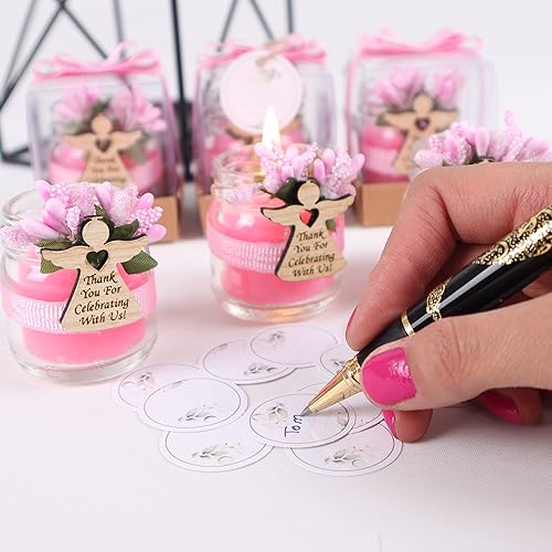 Miniatura 3 de Pack of 8 Glass Candle Jars, Handmade Baptism Favors for Girls, Holy Communion Gifts for Girls, Girls First Communion Gift, Baptism Favors for