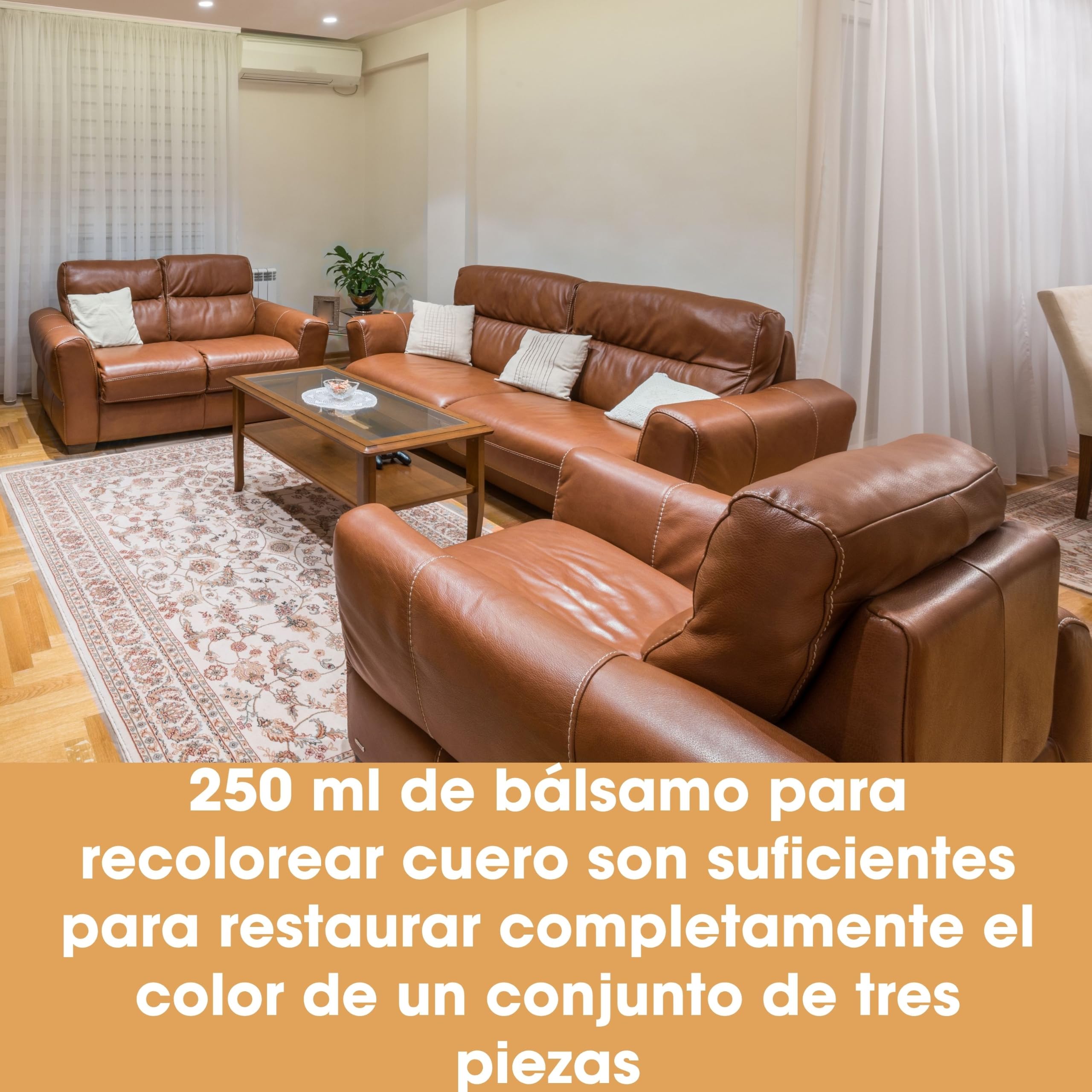 Furniture Clinic Kompletny zestaw do renowacji skóry (kasztanowy) - zawiera balsam regenerujący skórę, krem ochronny, środek czyszczący, gąbkę i aplikator - renowacja i naprawa sof, krzeseł, foteli