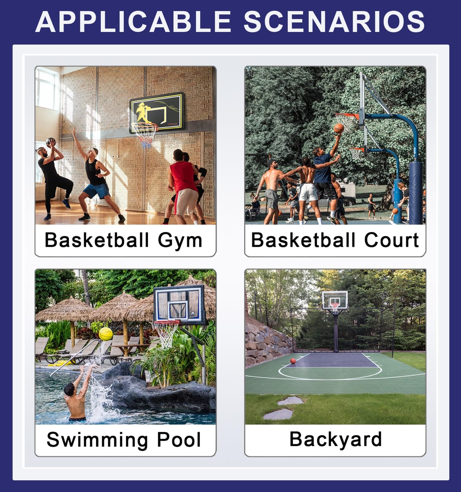 basketballständer Höhenverstellbarer Basketballkorb, Tragbarer Basketballständer Mit PC-Rückwand Für Den Hinterhof Von Teenagern Und Erwachsenen