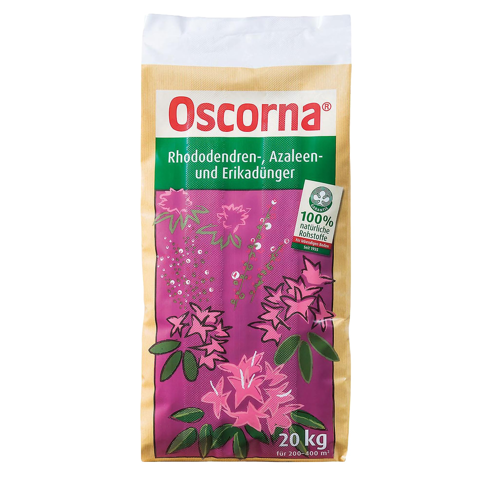 ELITE BBQ kompatibel mit Oscrona Rhododendren Azaleen und Erikadünger 20 kg Organischer Spezialdünger für Moorbeetpflanzen mit 75 bis 100 Tagen Langzeitwirkung