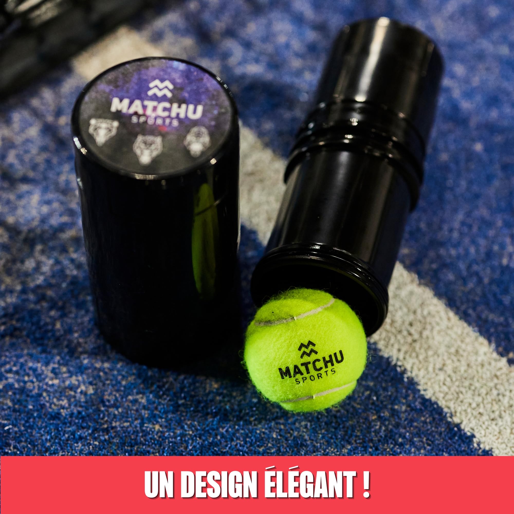 MATCHU - Régulateur de pression pour balles Padel et Tennis - Support de pression - Réparateur de pression - Ball Pressurizer - Pressure Keeper - Pressure Saver - Durée de vie prolongée - 22x8,3x CM