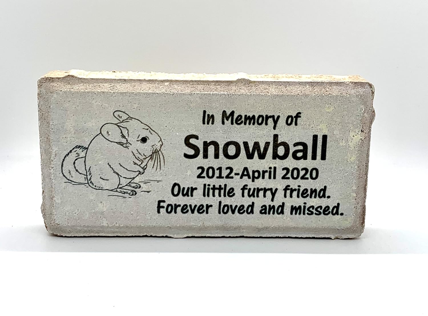 Chinchilla Memorial Stone - Real Stone Personalized by Florida-Funshine