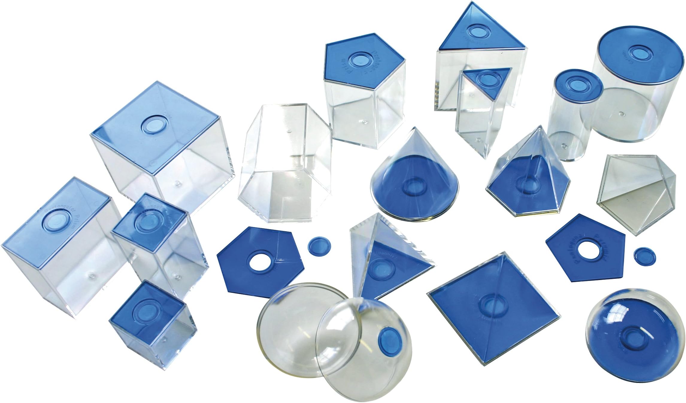 EDUPLAY120069 Geometric Body, Transparent (Blue) Small'' Volume & Experiments, Multi Colour