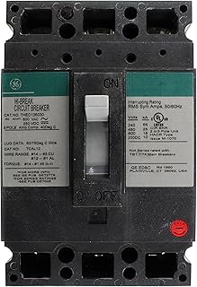 GE THED136030 Molded Case Circuit Breaker, 600VAC, 250VDC, 3-Pole, 30-Amp