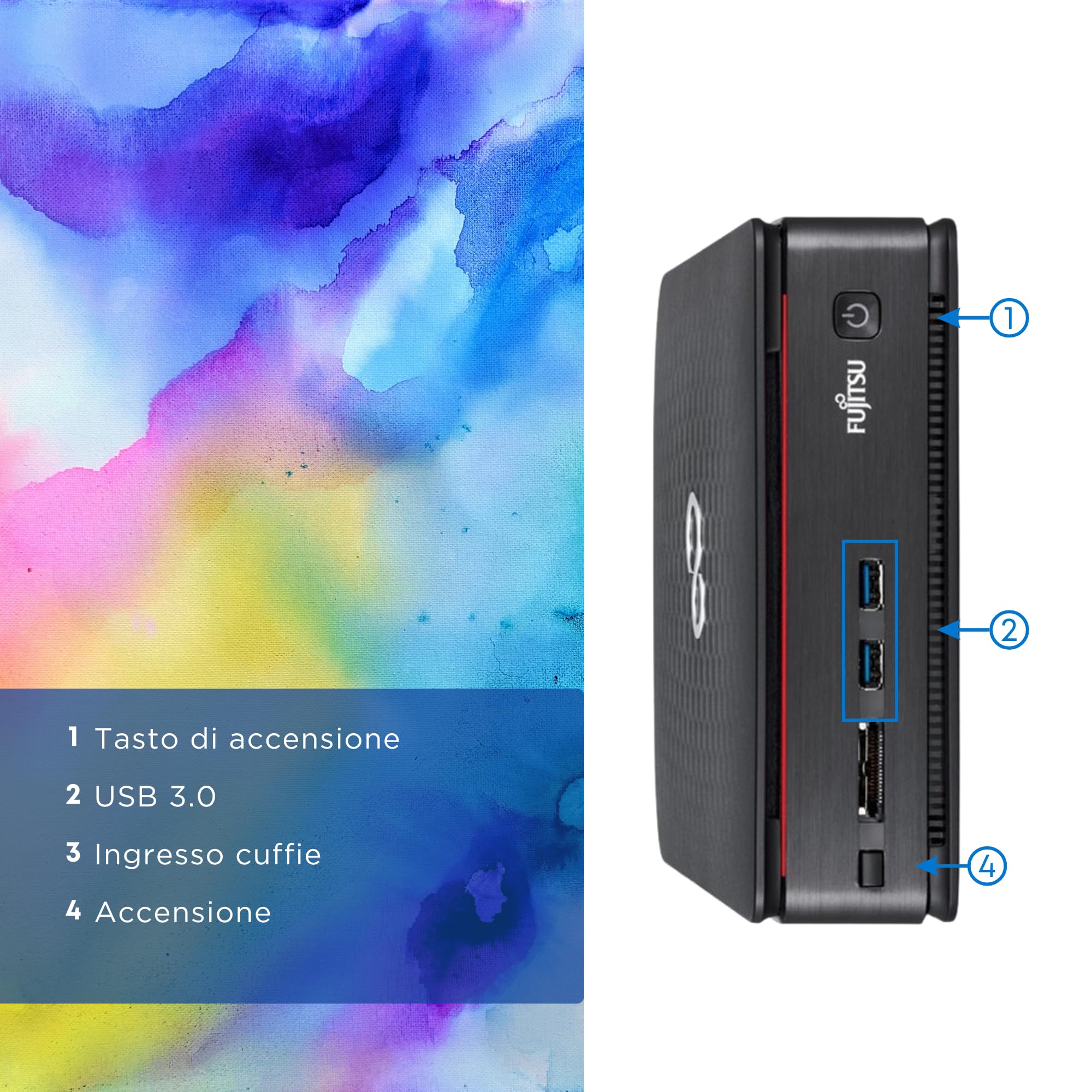 Fujitsu Esprimo - Mini Pc Computer Fisso Desktop - Intel i5-4570T