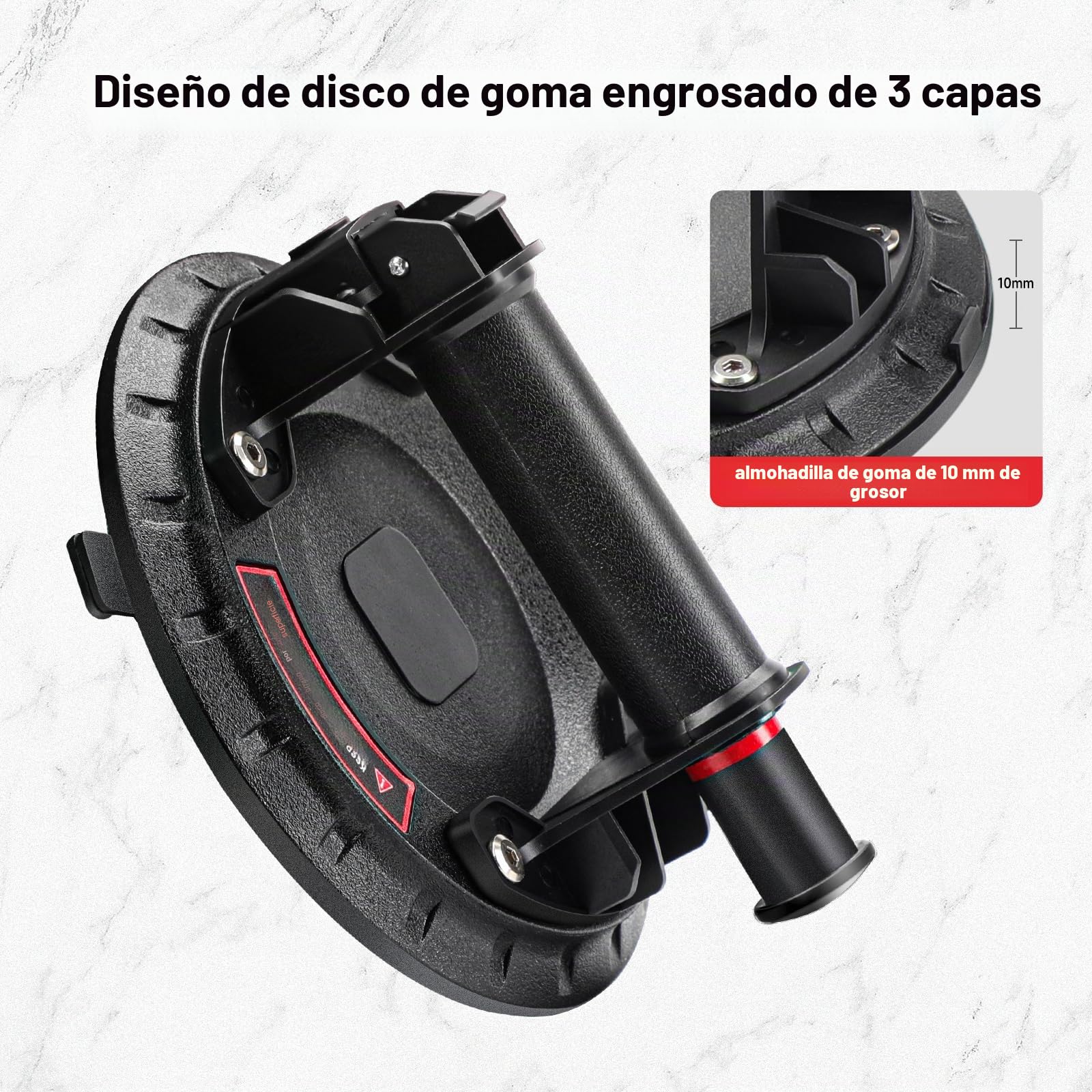 Ventosas para Cristal y Ventosas para Azulejos (2 Piezas) - 200mm, Caja de Transporte Incluida, Carga Máxima 200KG - Ideal para Levantar Cristales, Mármol, Cerámica y Vidrio