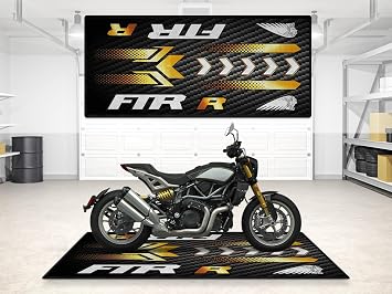 MPM Motorcycle Mat for FTR Carbon 1200 Washable Non-Slip Oil & Water Resistant Parking Pitmat for Garage, Showroom, Workshop Use | Size 2 102 x 47/260 x 120 cm