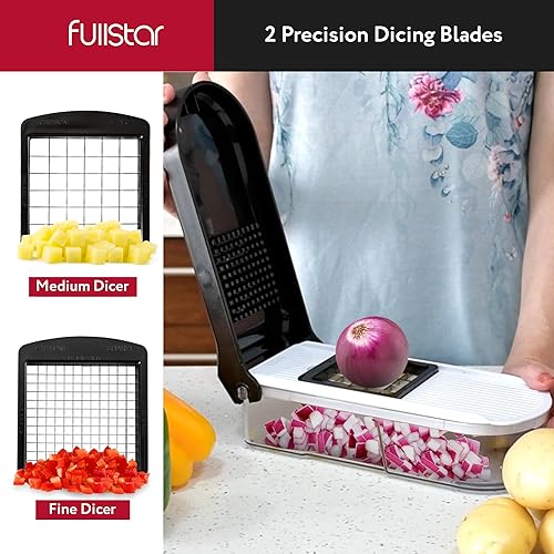 Miniatura 23 de Fullstar - Picadora de verduras, mandolina, rallador de queso, picadora de alimentos con recipiente, utensilios de cocina, artículos esenciales