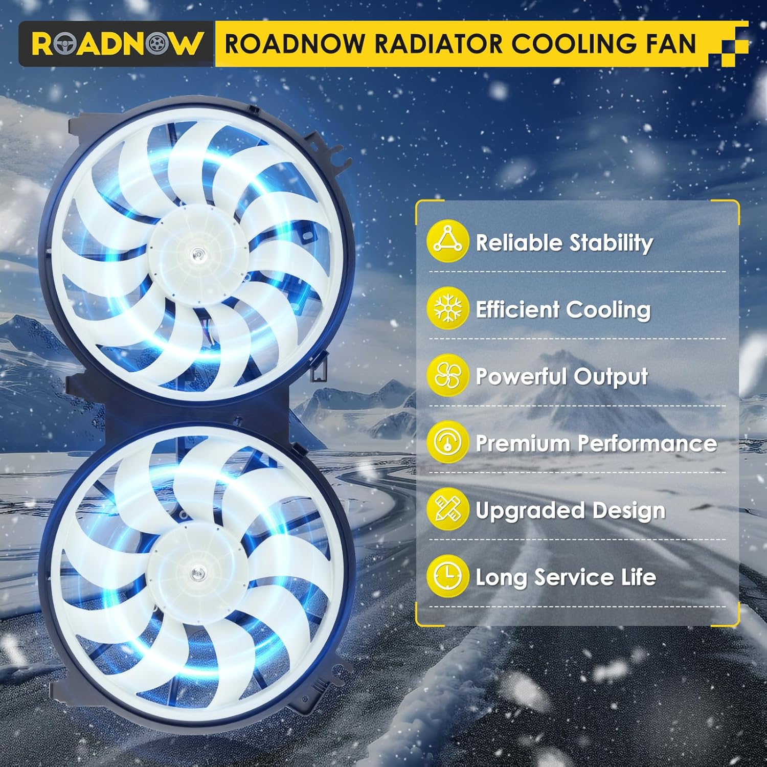 620-453 Radiator Cooling Fan Fit for Nissan Altima L4 2.5L/ V6 3.5L 2007-2018, for Nissan Maxima V6 3.5L 2016-2023 Replacement Radiator Fan Assembly NI3115134 21481JA000 214813NT0B 214813TB0A
