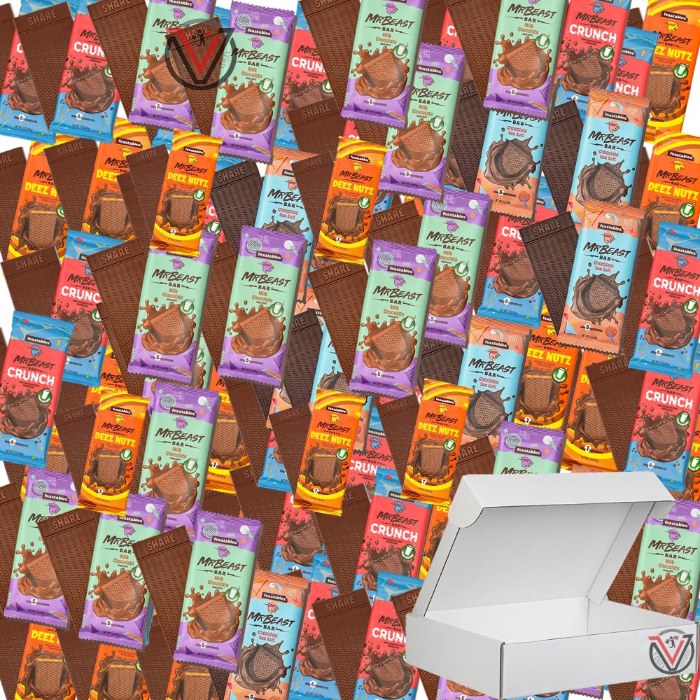 Mr-beast Milk Chocolate, Original Chocolate, Milk Chocolate Crunch & Milk Chocolate With Peanut Butter Deez Nutz Bar 60g | Pick any Type & Number of Bars